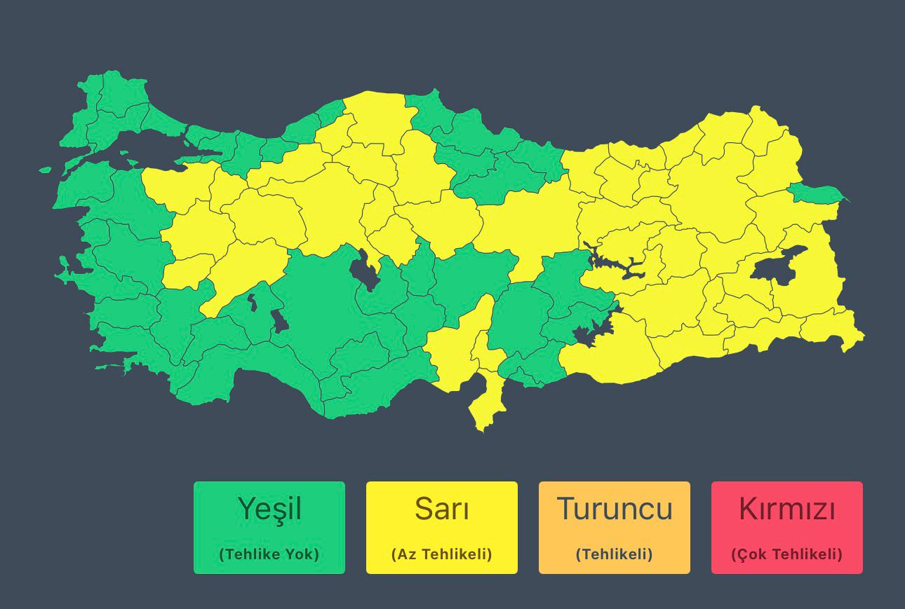 İçişleri Bakanlığı’ndan Kuvvetli Yağış Uyarısı