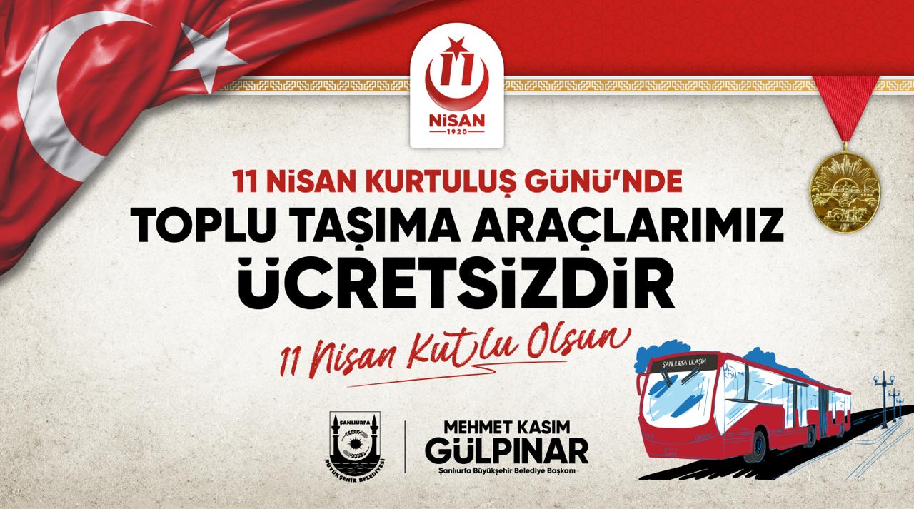 11 Nisan’da Şanlıurfa’da Toplu Taşıma Ücretsiz